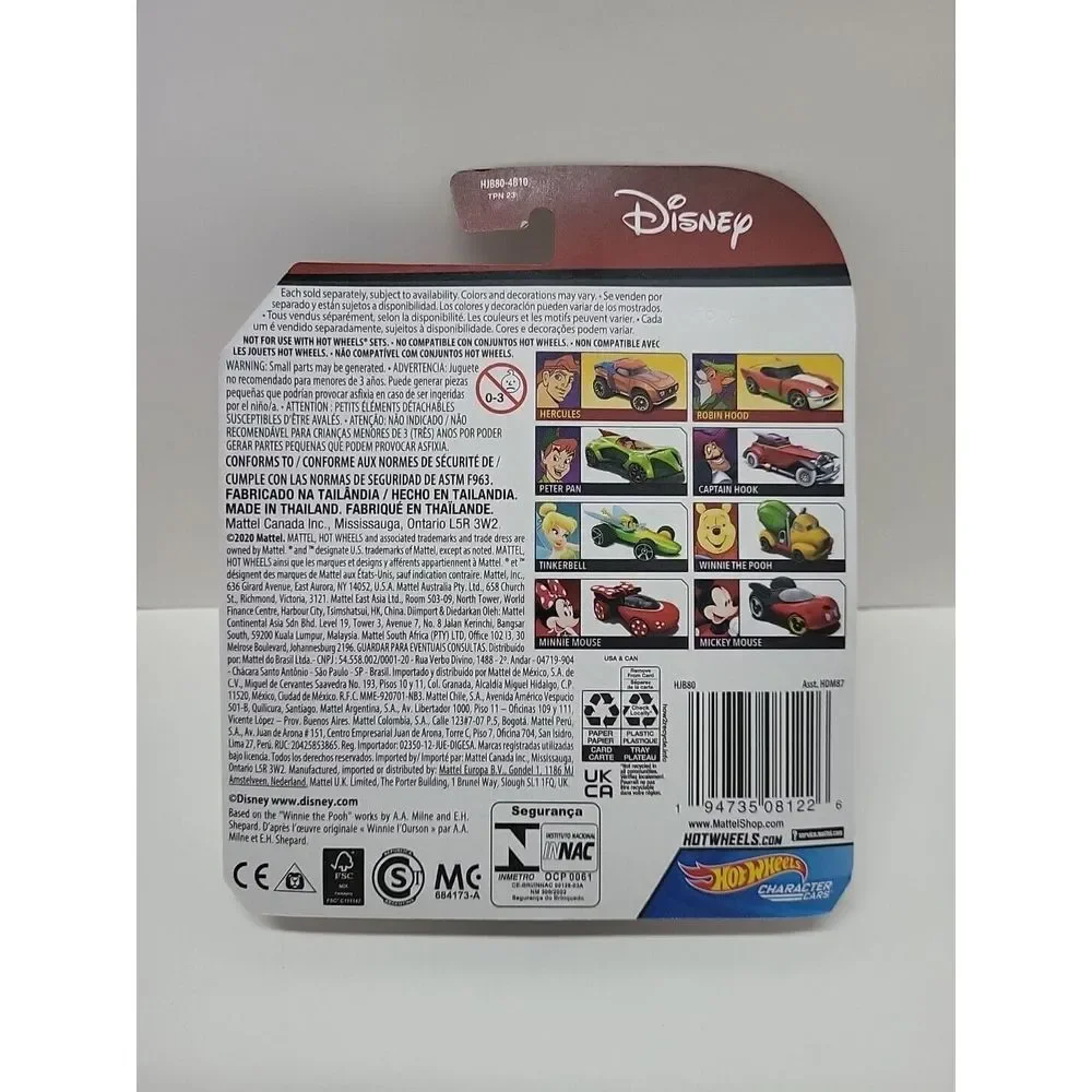 New 2020 Hot Wheels Disney Mickey Mouse Character Cars 1:64 - 3+ Toy Car Collect